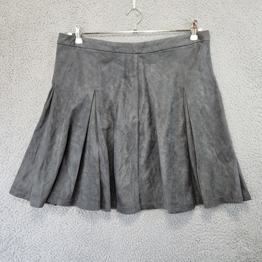 Gilli Skirt Womens Size XXL Gray Pleats Zip Velvet Style Minimalist Soft Office‎